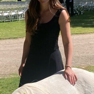 Vtg. BASIX II Black Beaded Dress Size 2